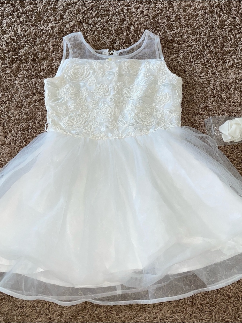 American Girl White Lace Tulle Party Dress